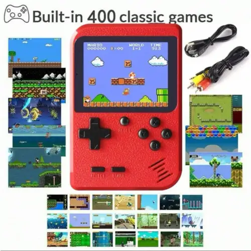 Consola retro portátil con +400 juegos clásicos