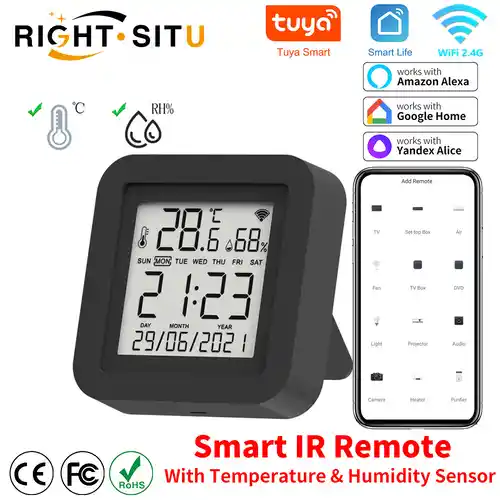 Control remoto IR Tuya con Sensor de temperatura y humedad