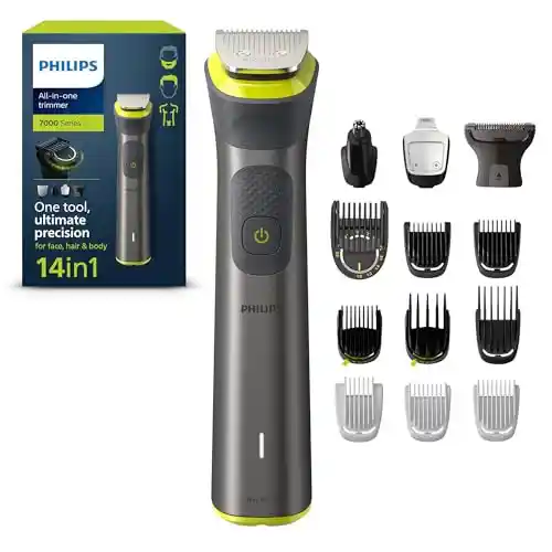 Cortapelos Recortadora de Barba Philips Serie 7000 para todo el cuerpo, 120min de uso, Seco y Húmedo