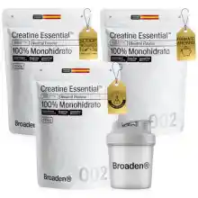 Creatina Monohidratada Micronizada BROADEN (3.3 Kg) en Polvo Sin Sabor con Dosificador y Shaker de Regalo