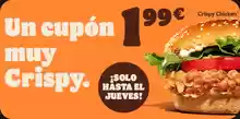 Crispy Chicken por 1,99€ en Burger King (oferta válida en pedidos en restaurante)