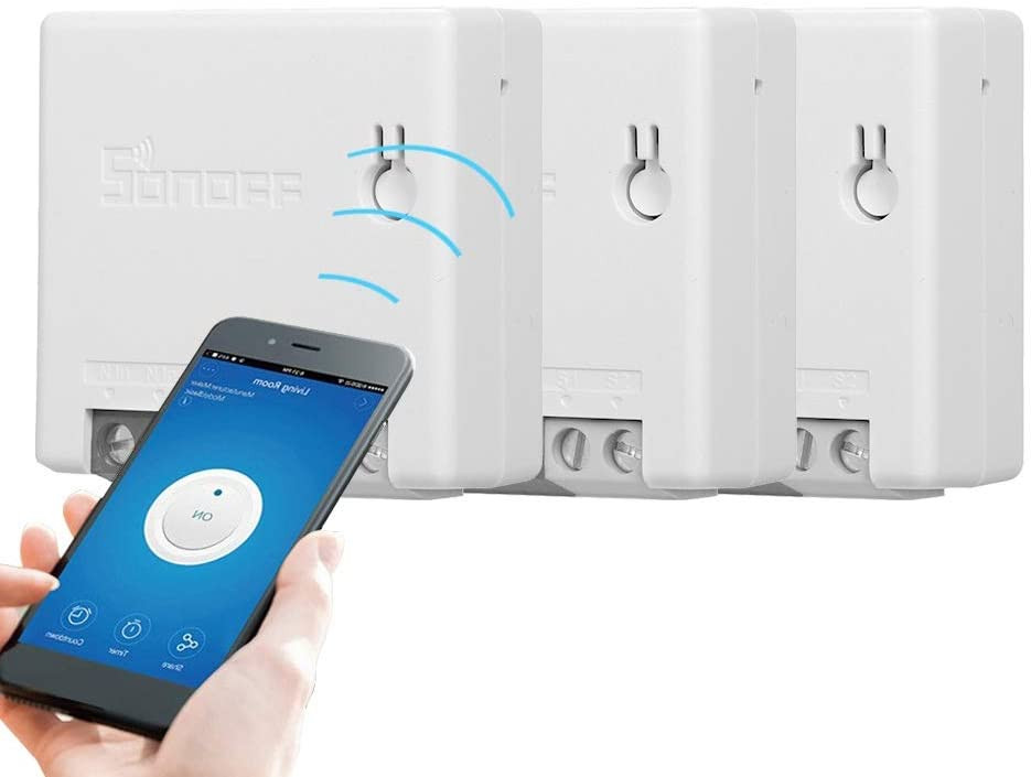¡Cupón! Pack 3 SONOFF interruptores inteligentes WiFi (Compatible con Google y Alexa)