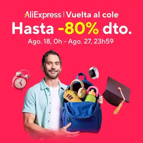 Cupones “Vuelta al cole” de AliExpress: TOP ofertas hasta -80% dto