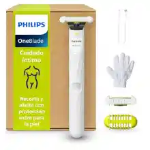 Depiladora íntima Philips OneBlade para cuidado personal.