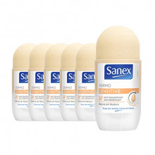 SOLO HOY! 3 packs de 6x Desodorantes Unisex Sanex Sensitive roll-on (la unidad a 1€)