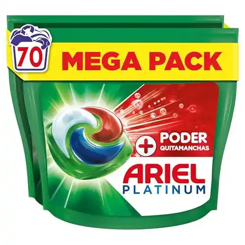 Detergente Ariel Platinum Pods quitamanchas para 70 lavados