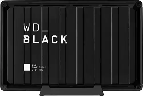 Disco duro WD BLACK D10 Game Drive de 8 TB - 7200RPM con refrigeración activa para guardar tu enorme colección de juegos PC/Mac o PlayStation