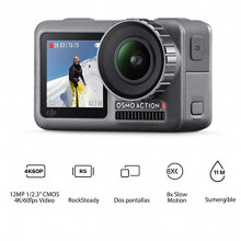 DJI Osmo Action Cam - Cámara digital con Pantalla dual, Resistente al agua, 4K HDR, 12MP, 145°