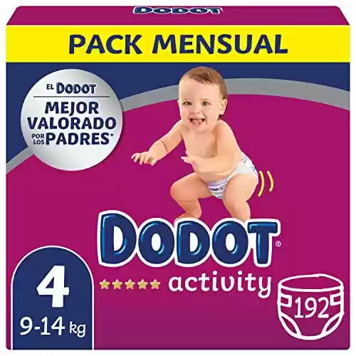 Dodot Pañales Bebé Activity Talla 4 (9-14 kg), 192 pañales a 0,21€ la unidad