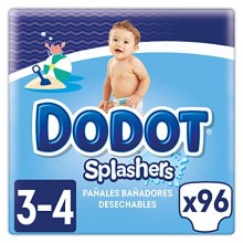 96x Pañales bañadores desechables Dodot Splashers Talla 3, 6-11 kg, no se hinchan y fácil de quitar