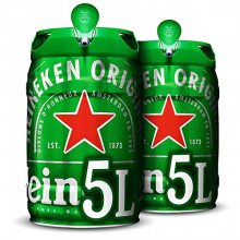 Dos barriles de Cerveza Heineken de 5 litros