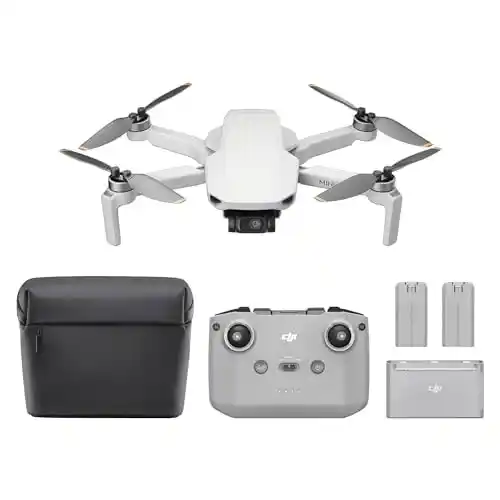 Dron DJI Mini 4K Pack Vuela Más (3 baterías para un tiempo máx. de vuelo de 93 min, bolsa, hélices de repuesto, etc)