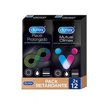 Pack 24x Durex Retardante Preservativos Placer Prolongado + Mutual Climax