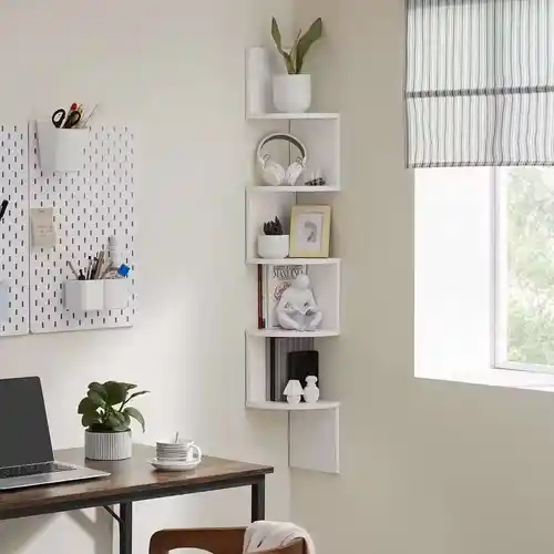 Estantería Esquinera de Pared 5 Niveles