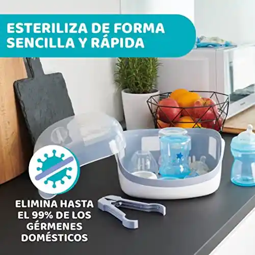 Esterilizador Chicco para microondas hasta 6 Biberones, chupetes, tetinas y otros accesorios
