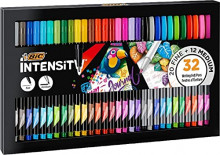 Estuche de 32 rotuladores de punta fina y media BIC Intensity