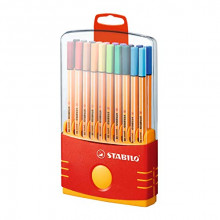 Estuche premium con 20 Rotuladores punta fina STABILO point 88