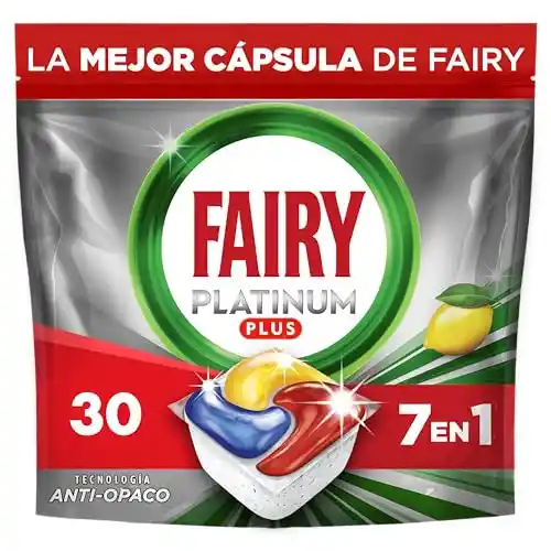 Fairy Platinum Plus, 30 cápsulas de lavado, aroma a limón