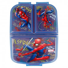 Fiambrera con 3 compartimentos para niños Spiderman Marvel