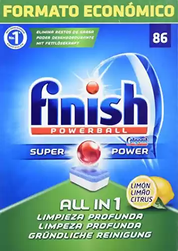 Finish Powerball Power Essential Pastillas para el pavavajillas Limón, 86 pastillas