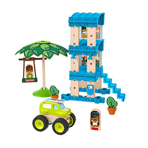 Fisher-Price Wonder Makers Bungalow en la playa, juguetes construcción niños +3 años