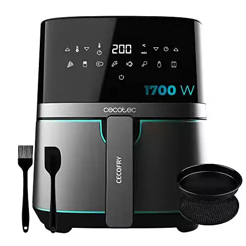 Freidora de Aire sin Aceite de 5,5 L Cecotec Air Fryer Cecofry Full InoxBlack 5500 Pro