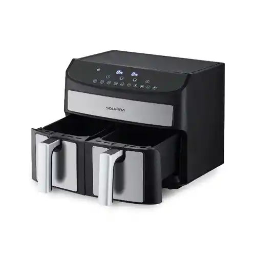 Freidora de Aire sin Aceite Solmira Doble cesta, 8L, 1700W