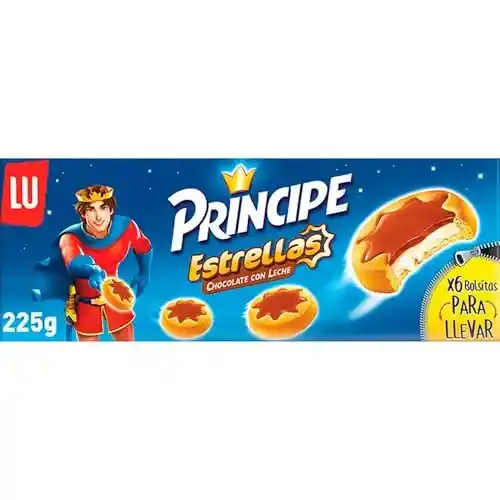 Galletas Príncipe Estrellas cubiertas de chocolate con leche (225g)