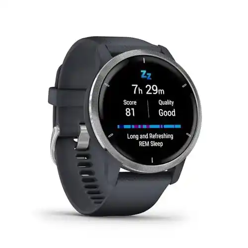 Garmin Venu 2 - Reloj inteligente con GPS, música y deportes, Azul Grafito, 45 mm