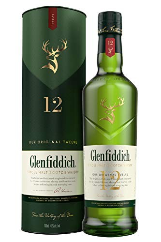 Glenfiddich Whisky - Whisky escocés de malta 12 años, botella 700 ml