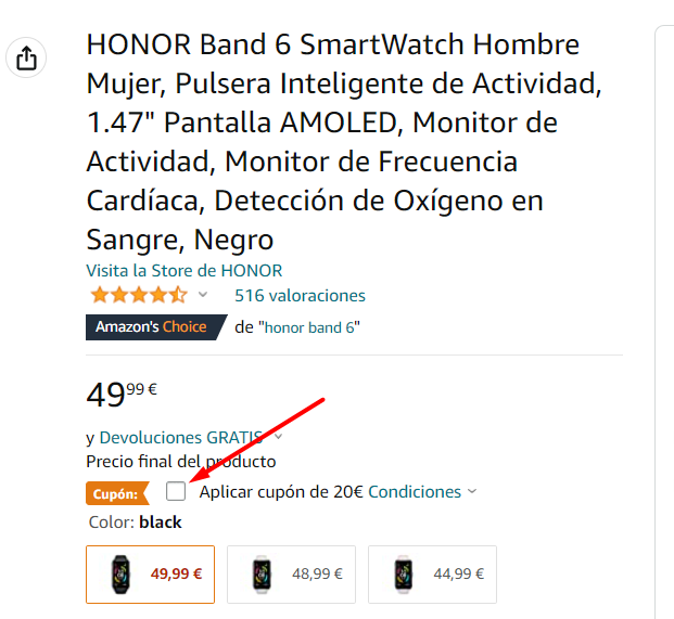 honor-band-6-smartwatch-aplica-cupon-en-amazon