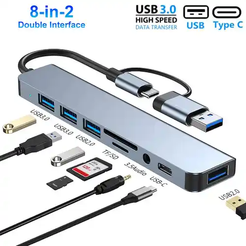 HUB USB C de 8 puertos (Elige 2ª opción)