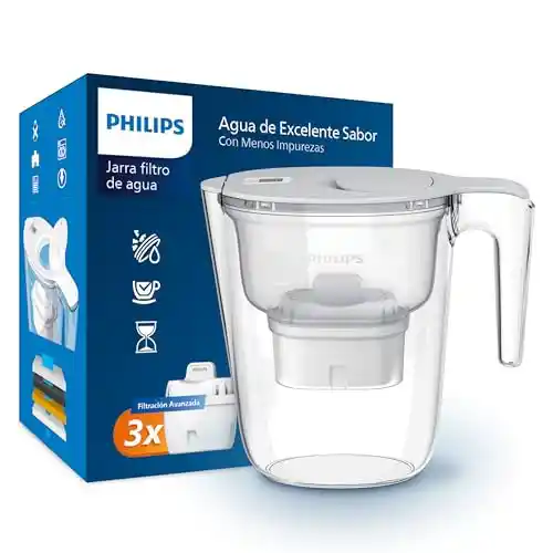 Jarra con filtro de agua Philips + 3 cartuchos