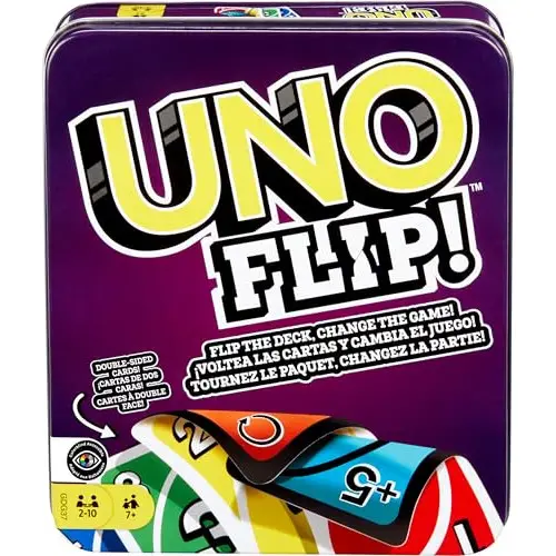 Juego de cartas Mattel UNO Flip en lata