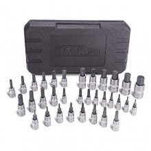 Juego de llaves de vaso Torx + Allen Tacklife 33 piezas