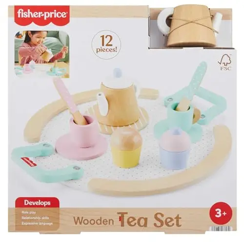 Jueguete Fisher-Price Set Té Madera 12 Piezas