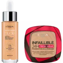 L’Oréal Paris Infalible 24H Polvos compactos mate + Sérum con Color Accord Parfait