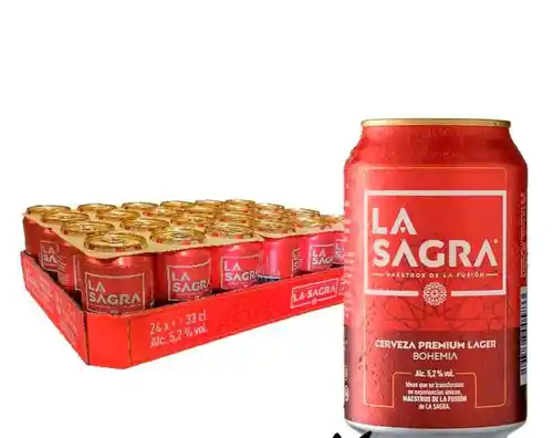 La Sagra - Cerveza Lager estilo Pilsner - Alc. 5,2% Vol. - Caja de 24 latas de 330 ml - Total: 7920 ml