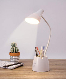 Lámpara Escritorio LED, con Portalápices y Soporte Móvil