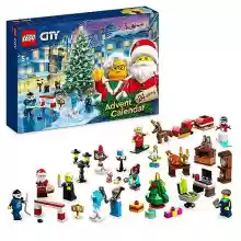 LEGO 60381 City - Calendario de Adviento 2023 con 24 Regalos, Inc. Figura de Papá Noel y Renos, y un Tapete de Juego de Pueblo Mágico de Invierno