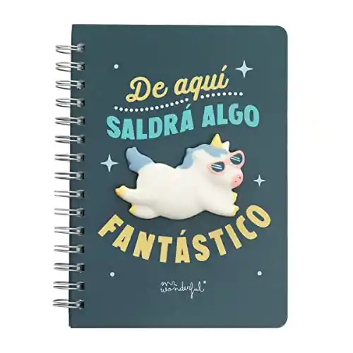 Libreta unicornio Mr. Wonderful "De aquí saldrá algo fantástico"