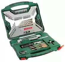 Maletín Bosch X-Line con 100 unidades para taladrar y atornillar (para madera, piedra y metal, accesorios para taladro atornillador)