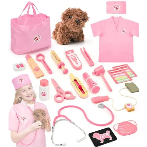 Maletín médico veterinario de juguete y bata Doctor Ophy