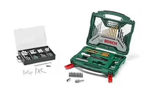 Maletín X-line con 50 unidades para taladrar y atornillar + set de fijación con 173 unidades - BOSCH 2607017523