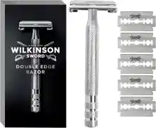 Máquina de Afeitar Vintage de Acero Cromado Wilkinson Sword Classic Premium + 5 Recambios