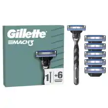 Maquinilla de afeitar Gillette Mach3 + 6 Cuchillas