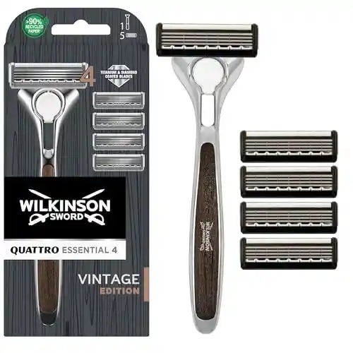 Maquinilla de afeitar Wilkinson Quattro Vintage Edition + 5 Cuchillas