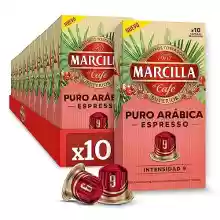 Marcilla Café Cápsulas Puro Arábica Espresso - 100 Cápsulas Compatibles Nespresso