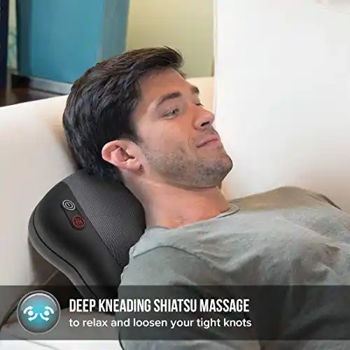 Masajeador Shiatsu Compacto con Calor Relajante para Aliviar Nudos y Contracturas en Espalda, Hombros, Cuello, Lumbares y Piernas