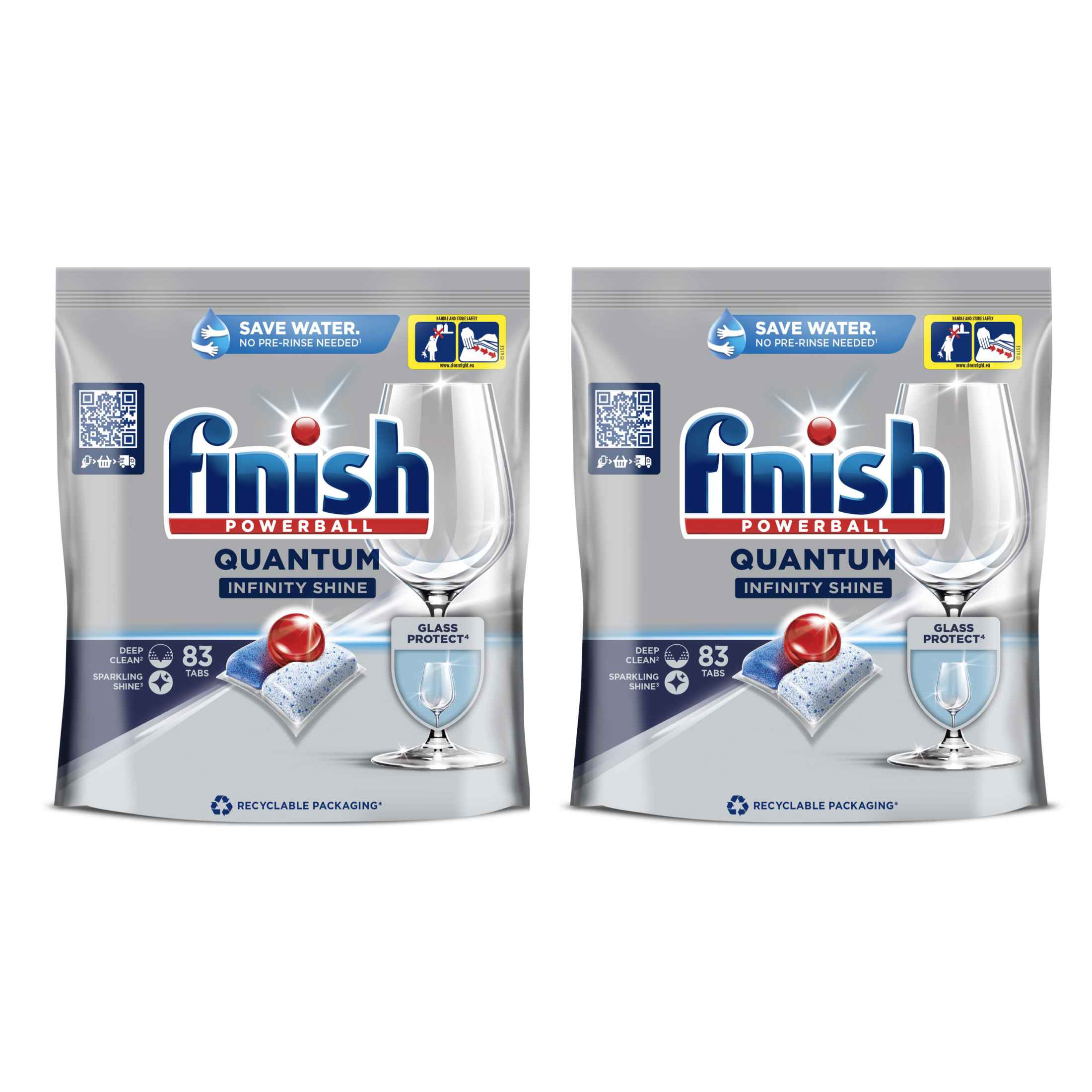 Mega pack 166 pastillas Finish Quantum Infinity Shine para lavavajillas